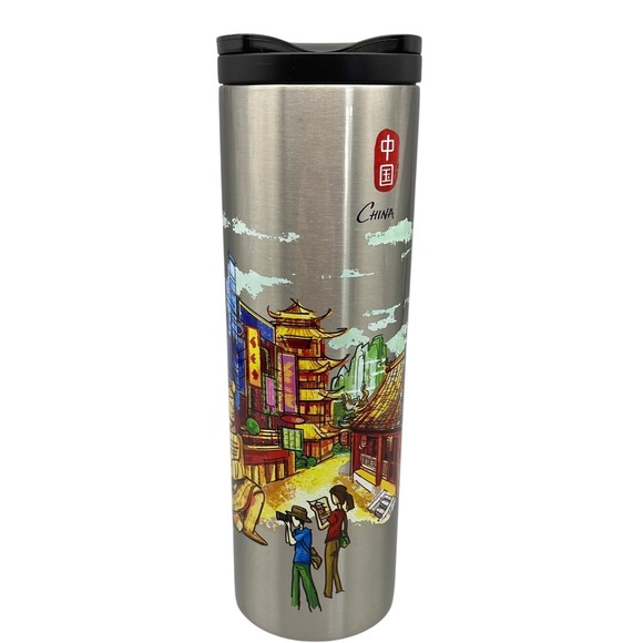 Starbucks Other - Starbucks China‎ Stainless Steel Tumbler Mug, Silver Graphic Souvenir